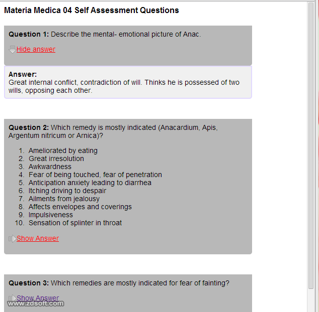 Remedy Quiz For Materia Medica Quiz-3