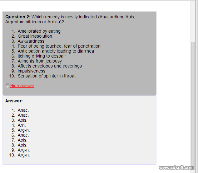 Remedy Quiz For Materia Medica Quiz-5