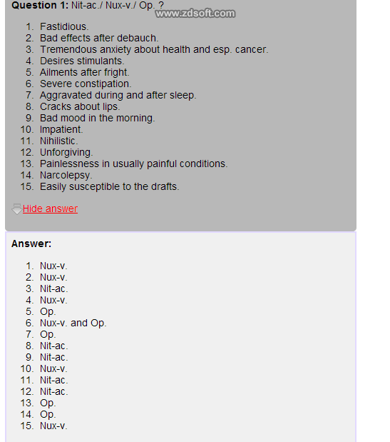 Remedy Quiz For Materia Medica Quiz-22