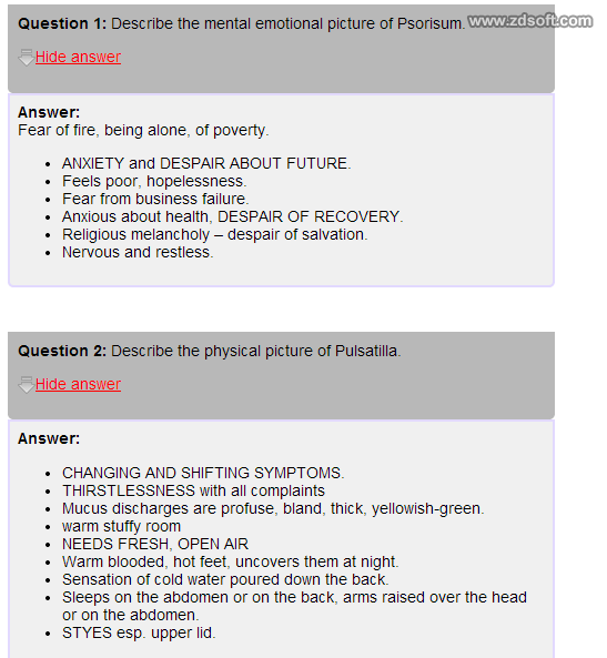 Remedy Quiz For Materia Medica Quiz-23