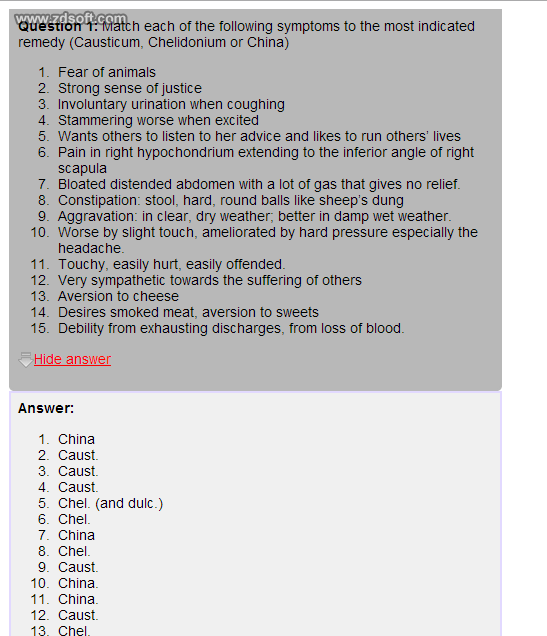 Remedy Quiz For Materia Medica Quiz-39