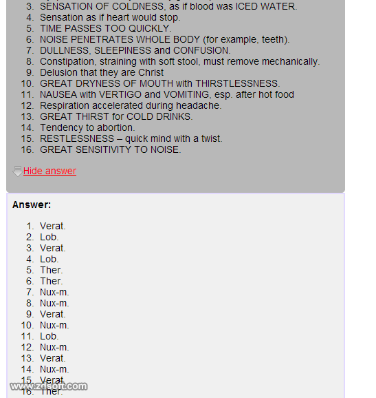 Remedy Quiz For Materia Medica Quiz-53