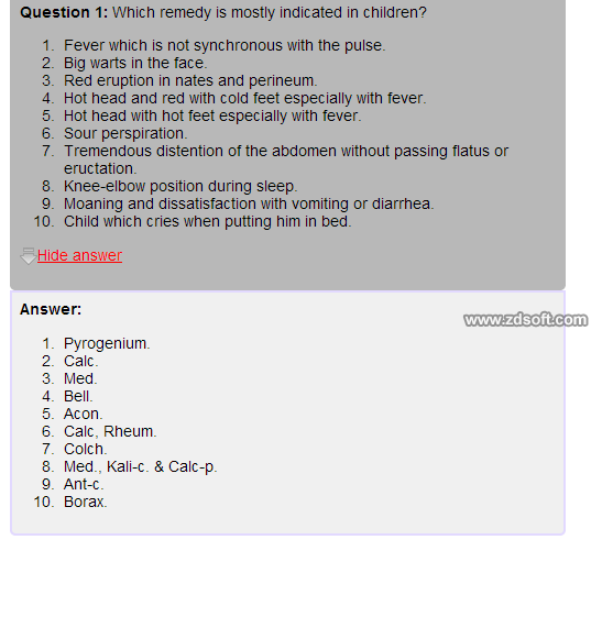 Remedy Quiz For Materia Medica Quiz-60