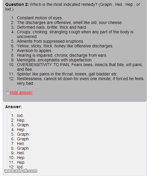 Remedy Quiz For Materia Medica Quiz-65