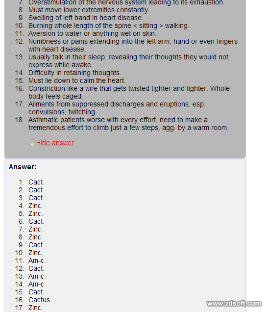 Remedy Quiz For Materia Medica Quiz-89