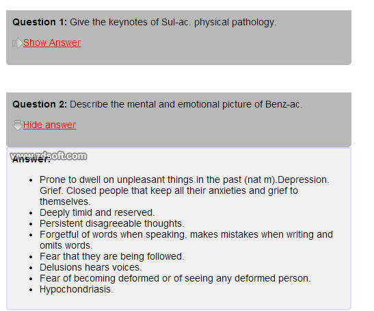 Remedy Quiz For Materia Medica Quiz-93