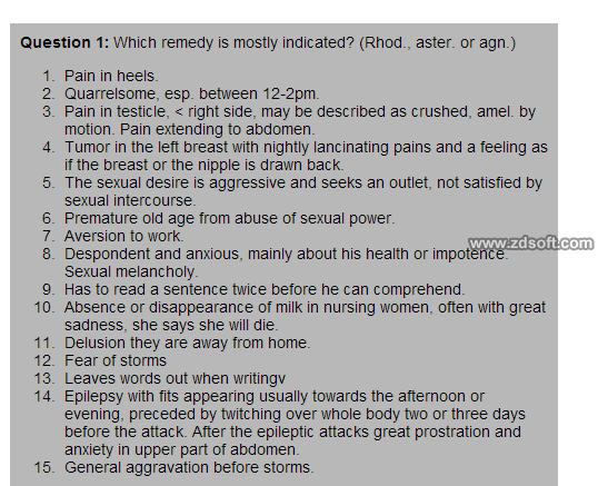 Remedy Quiz For Materia Medica Quiz-96